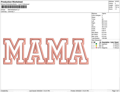 Mama Applique