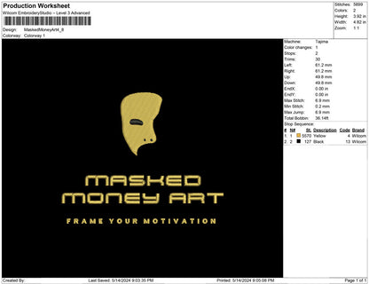Masked Money Art