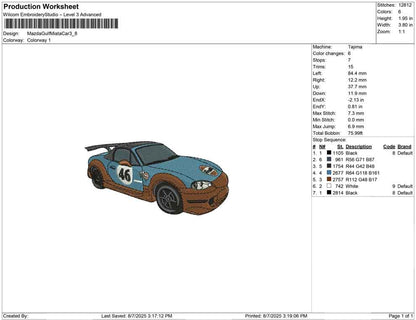 Mazda Gulf Miata Car