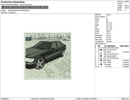 Mercedes Benz W140 Potrait