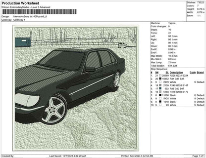 Mercedes Benz W140 Potrait