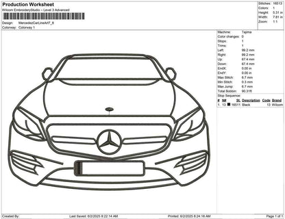 Mercedez Car Line Art