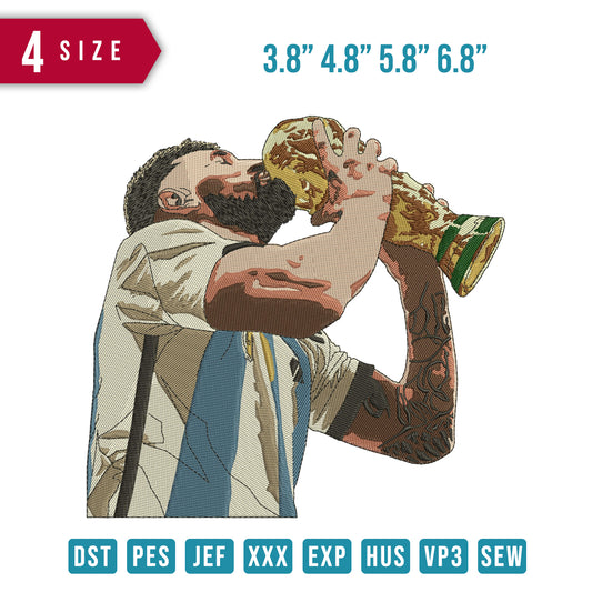 Messi Kissing Trophy B2