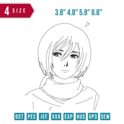 Mikasa Ackerman Line Art