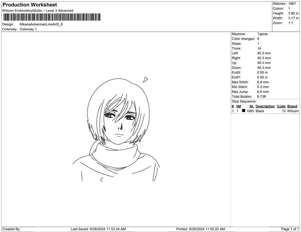 Mikasa Ackerman Line Art