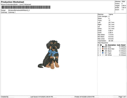 Miniature Bernedoodle Ribbon
