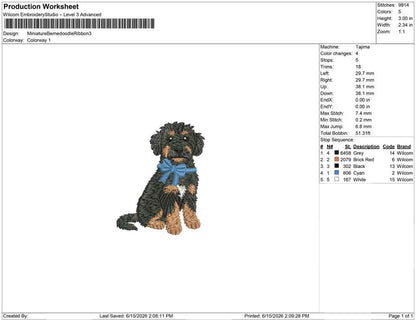 Miniature Bernedoodle Ribbon