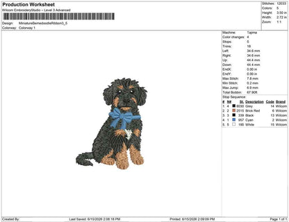Miniature Bernedoodle Ribbon