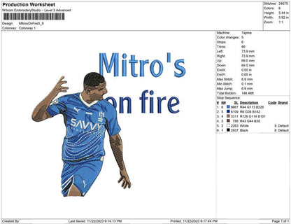 Mitros on fire