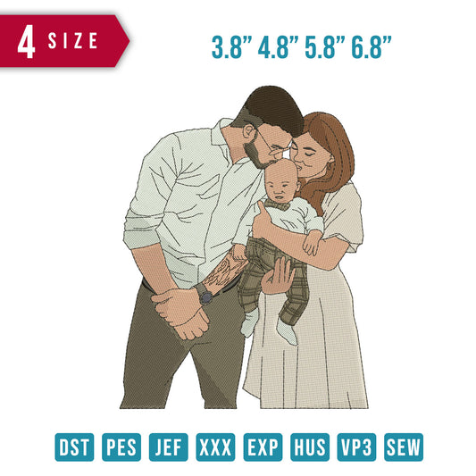 Mom And Dad Kiss Baby
