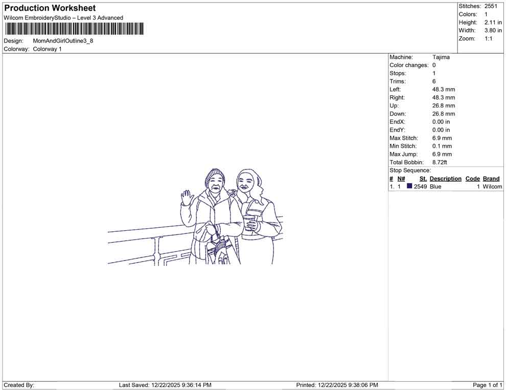 Mom And Girl Outline