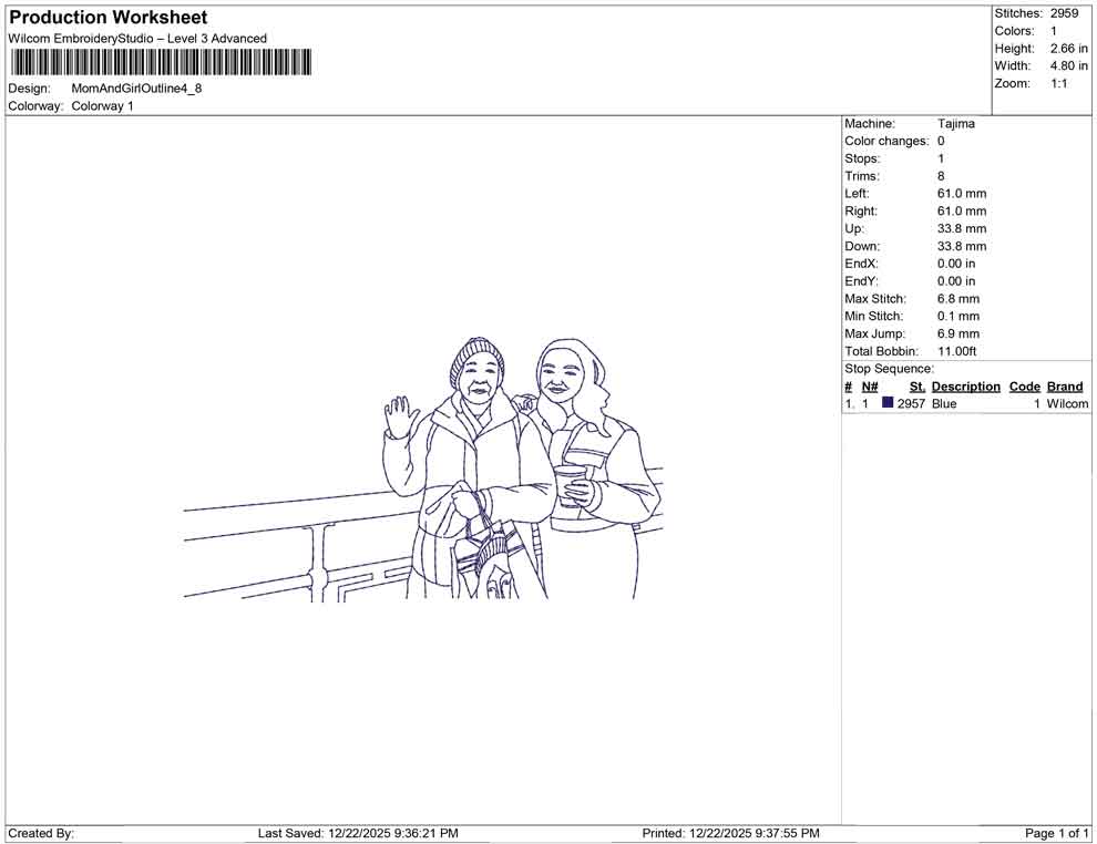 Mom And Girl Outline
