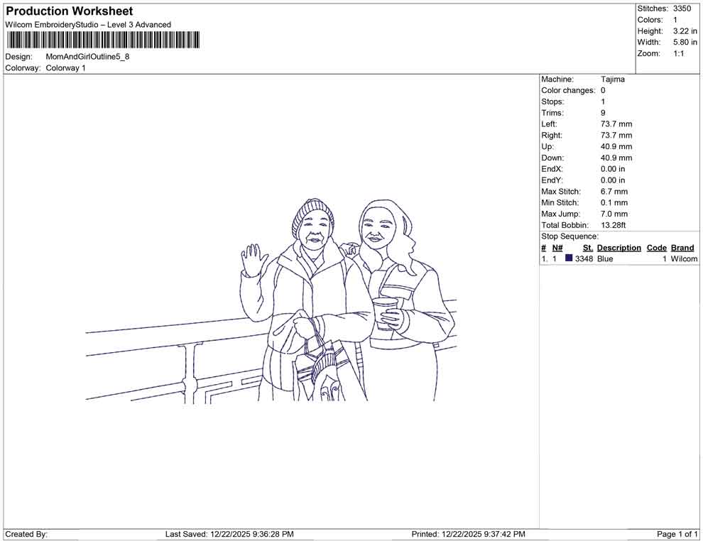 Mom And Girl Outline