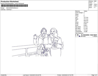 Mom And Girl Outline