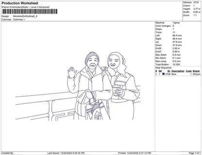 Mom And Girl Outline