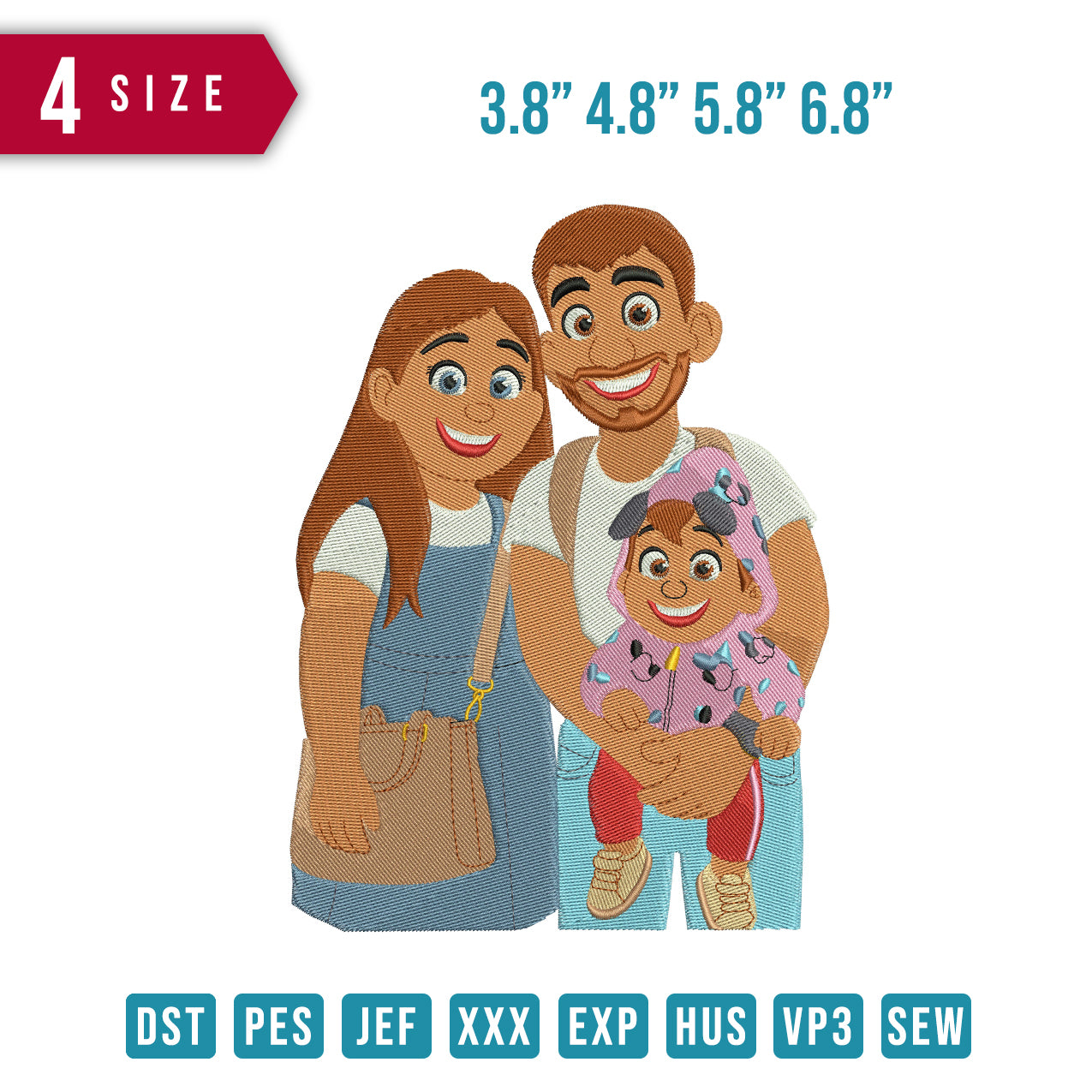 Mom Dad Daughter Toon