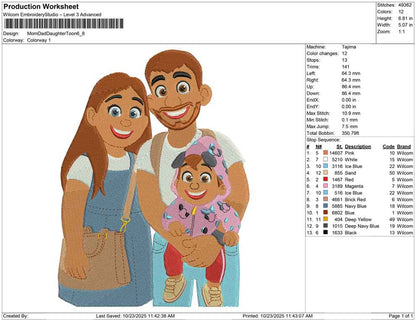 Mom Dad Daughter Toon