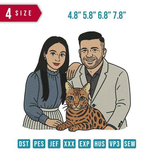 Mom Dad and Cat