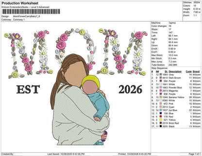 Mom Flower Carry Baby