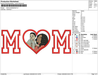 Mom Love 2 Applique