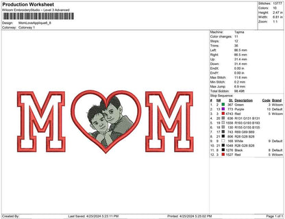 Mom Love Applique