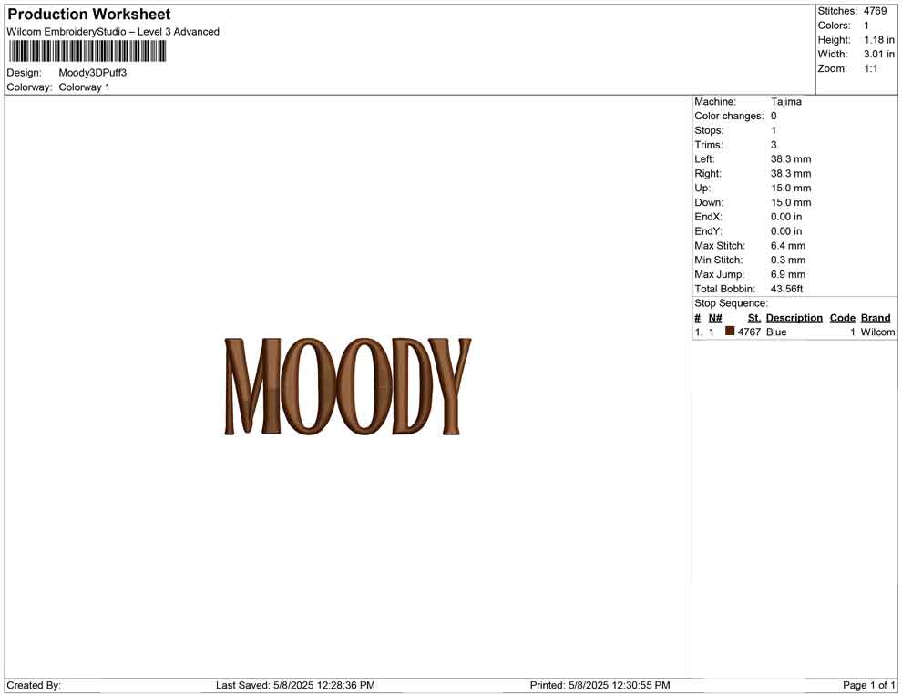 Moody 3D Puff