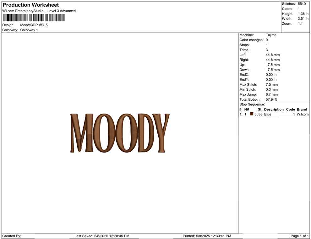 Moody 3D Puff