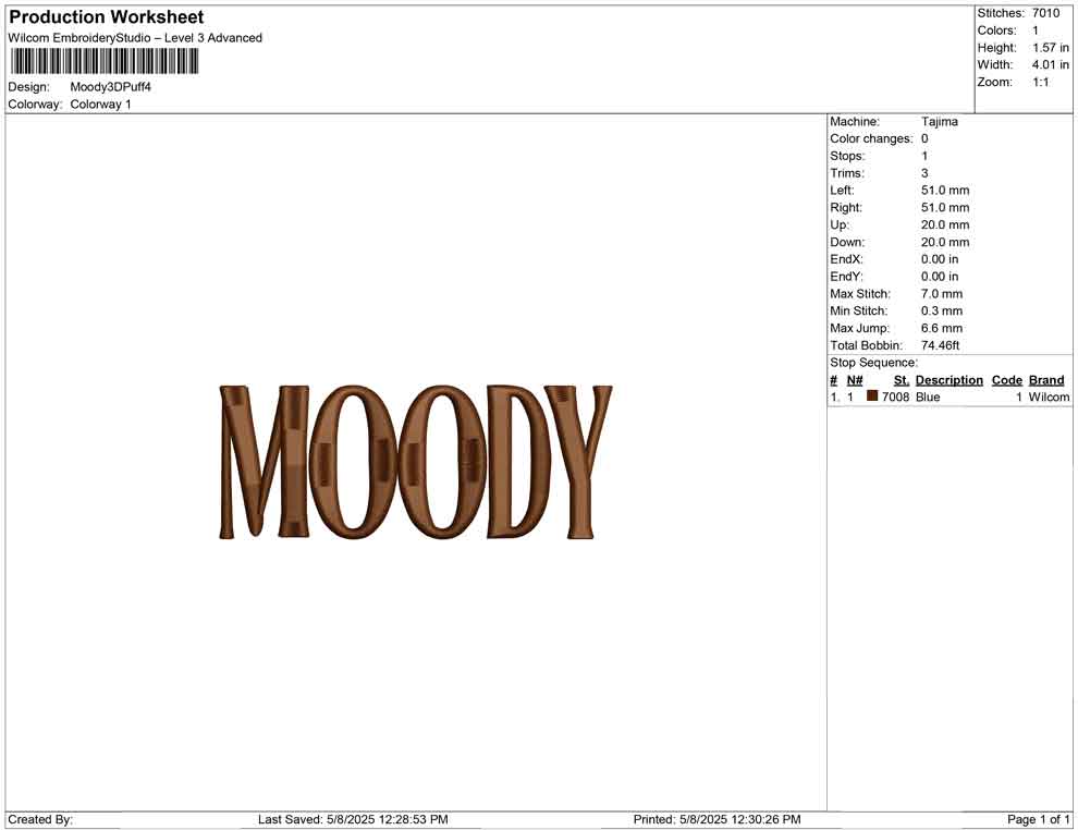 Moody 3D Puff