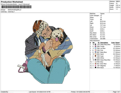 Mother And Dog Sit