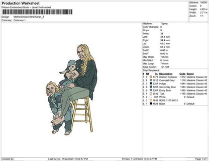Mother Children on chairs