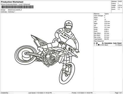 Motocross Line Art
