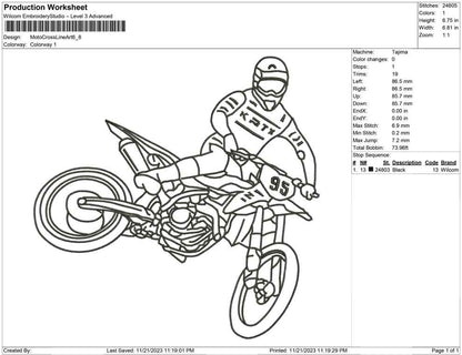 Motocross Line Art