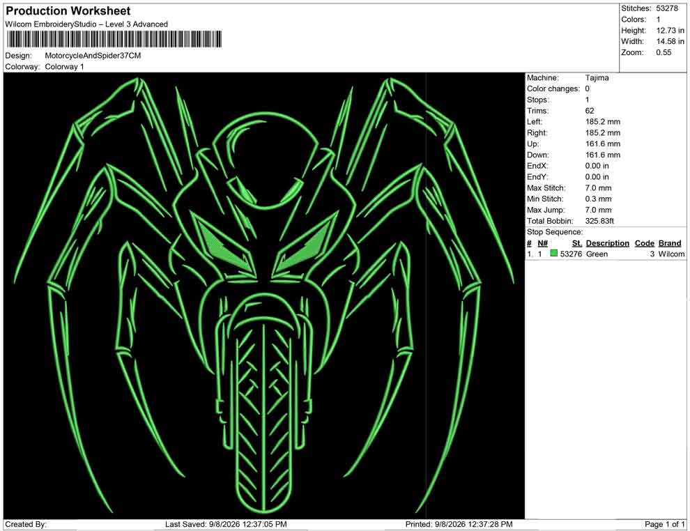 Motorcycle And Spider