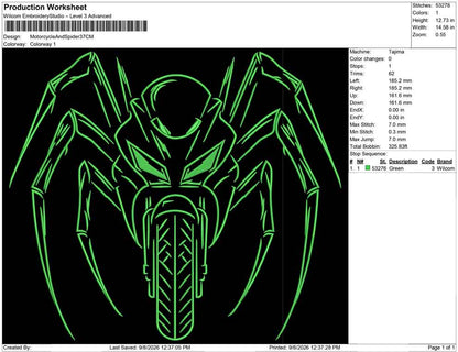 Motorcycle And Spider