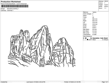 Mountain Line Art