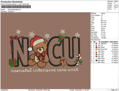 NCU applique Bear