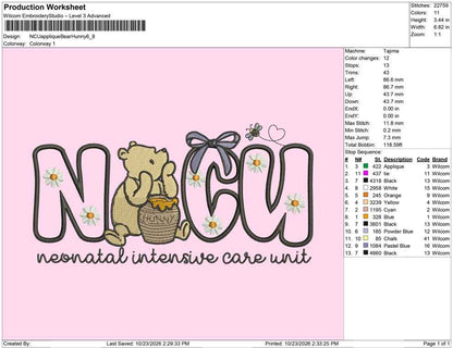 NCU applique Bear Hunny