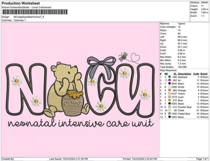 NCU applique Bear Hunny