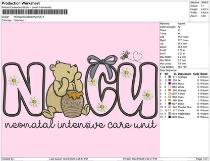 NCU applique Bear Hunny