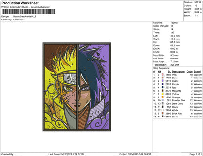 Naruto Sasuke Half
