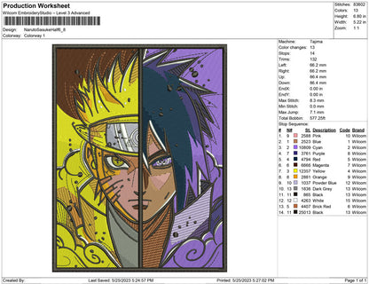 Naruto Sasuke Half