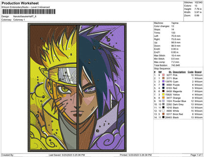 Naruto Sasuke Half