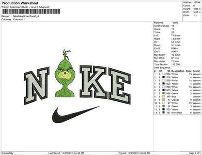 Nike baby Grinch Face