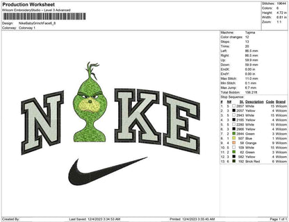 Nike baby Grinch Face
