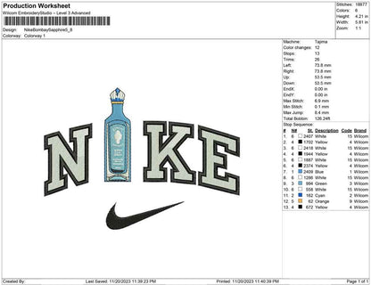 Nike Bombay Saphire Bottle