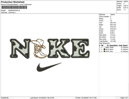 Nike boot cow
