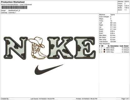 Nike boot cow
