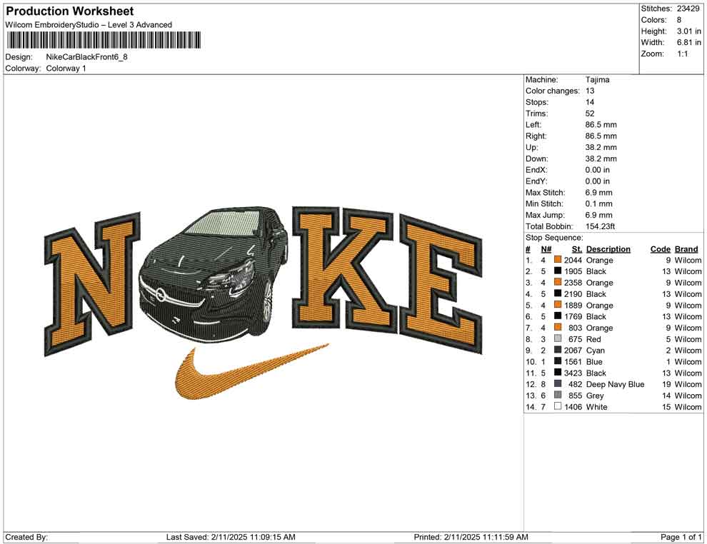 Nike Car Black Front