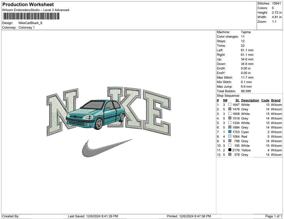 Nike Car Blue