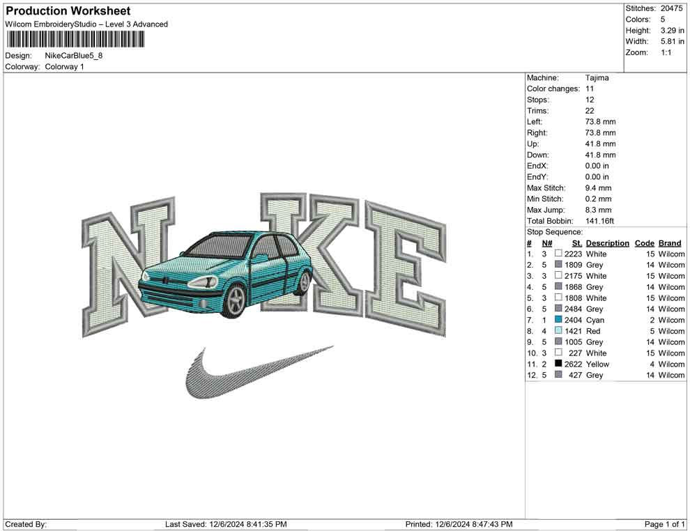 Nike Car Blue